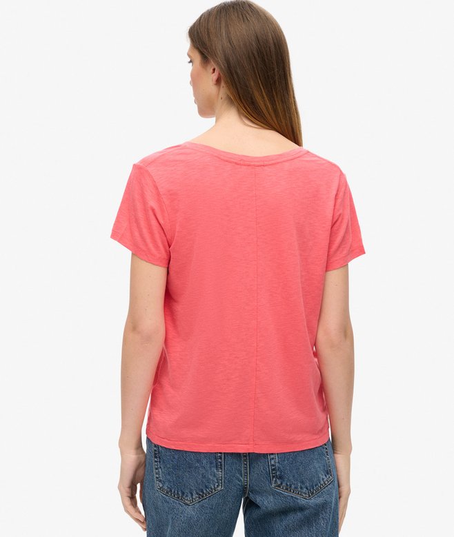 Superdry Camiseta Con Cuello De Pico Flameada Y Con Bordado