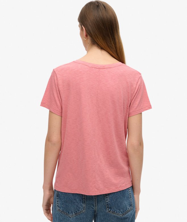 Superdry Camiseta Con Cuello De Pico Flameada Y Con Bordado