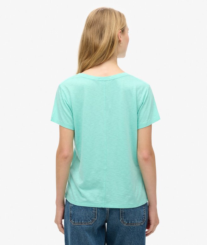 Superdry Camiseta Con Cuello De Pico Flameada Y Con Bordado
