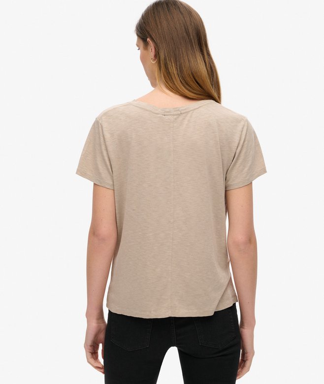 Superdry Camiseta Con Cuello De Pico Flameada Y Con Bordado