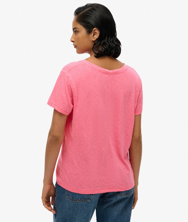 Superdry Camiseta Con Cuello De Pico Flameada Y Con Bordado