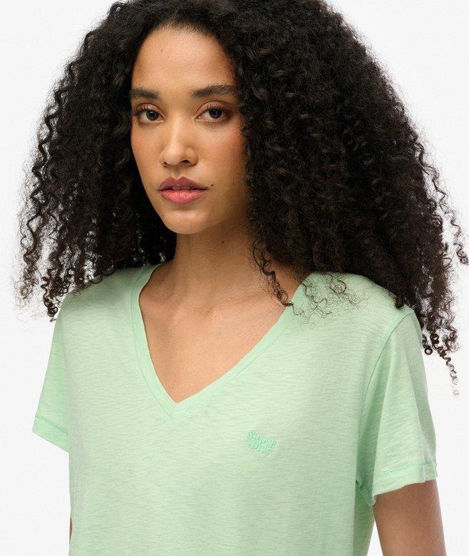 Superdry Camiseta Con Cuello De Pico Flameada Y Con Bordado