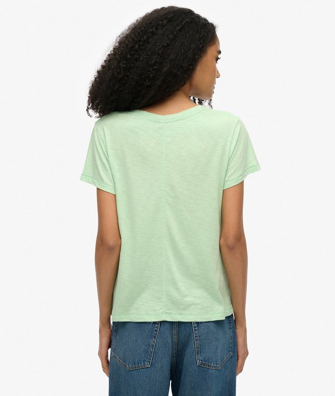 Superdry Camiseta Con Cuello De Pico Flameada Y Con Bordado