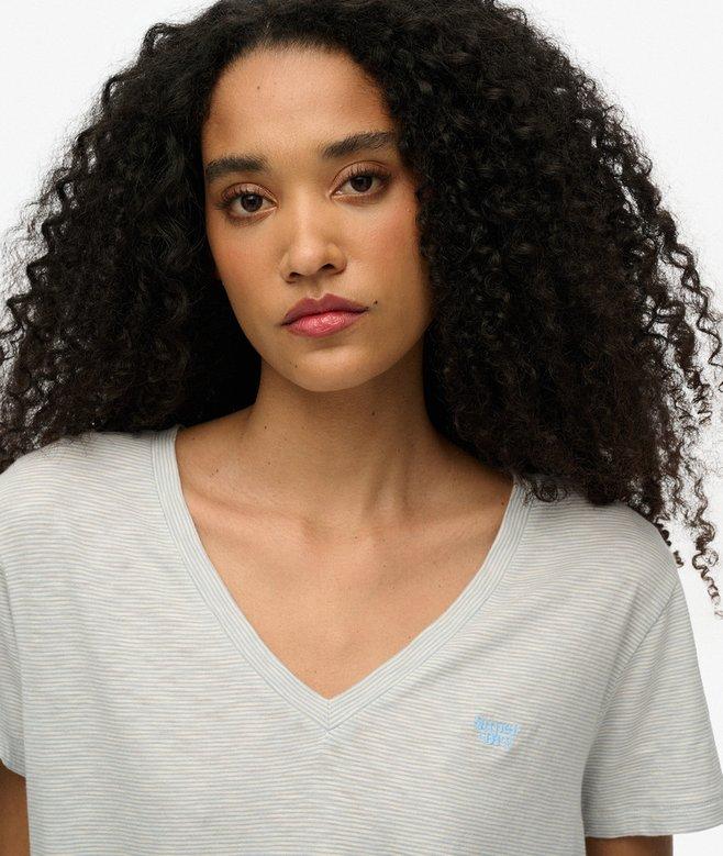 Superdry Camiseta Con Cuello De Pico Flameada Y Con Bordado