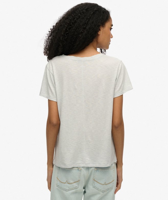 Superdry Camiseta Con Cuello De Pico Flameada Y Con Bordado