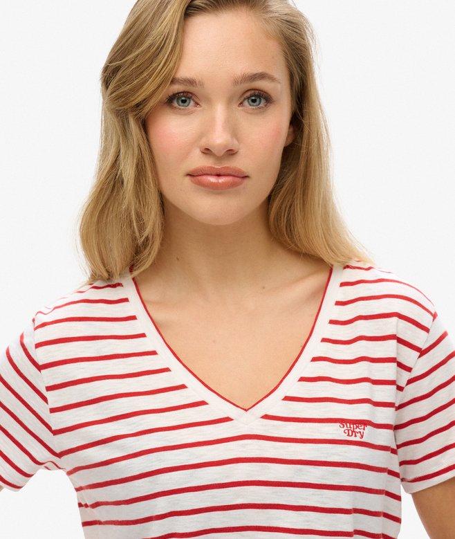 Superdry Camiseta Con Cuello De Pico Flameada Y Con Bordado