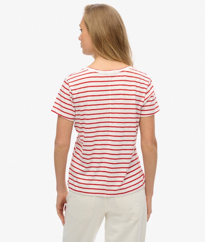 Superdry Camiseta Con Cuello De Pico Flameada Y Con Bordado