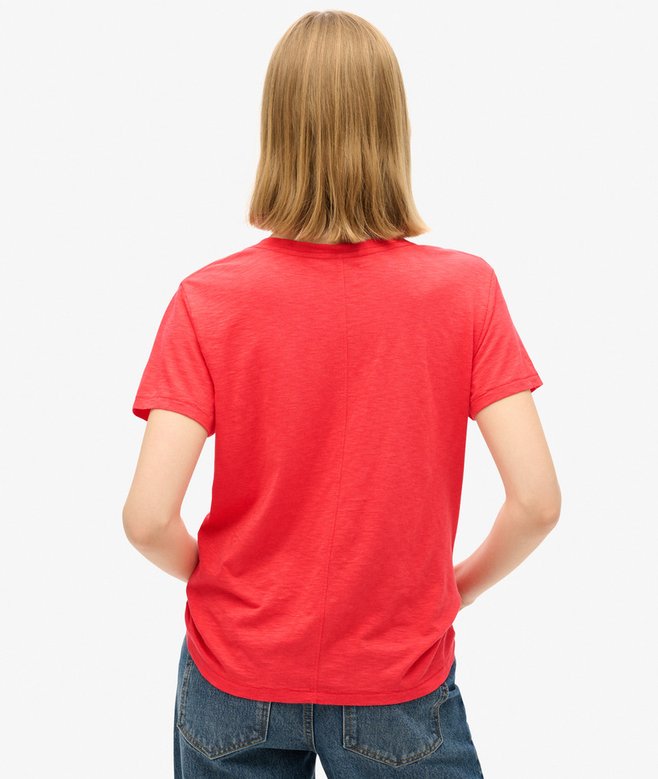 Superdry Camiseta Con Cuello De Pico Flameada Y Con Bordado