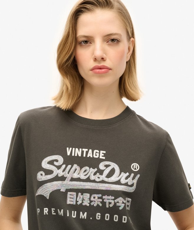 Superdry Camiseta Con Gráfico Logotipo VL Y Adornos