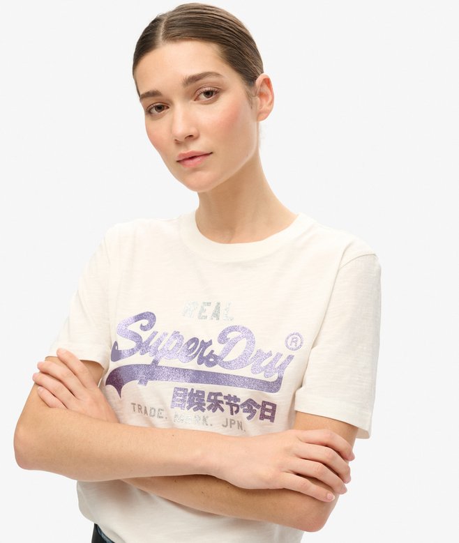 Superdry Camiseta Con Gráfico Logotipo VL Y Adornos