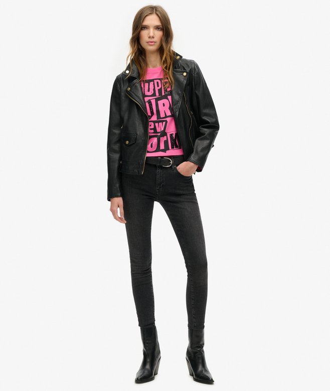 Superdry Camiseta Con Mangas Casquillo Con Adornos Punk