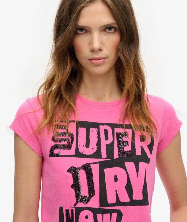 Superdry Camiseta Con Mangas Casquillo Con Adornos Punk