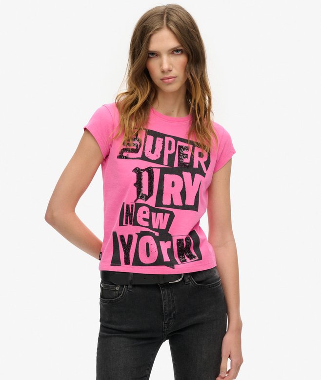 superdry Camiseta con mangas casquillo con adornos Punk