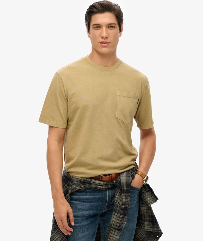 superdry Camiseta con pespuntes y bolsillo en contraste