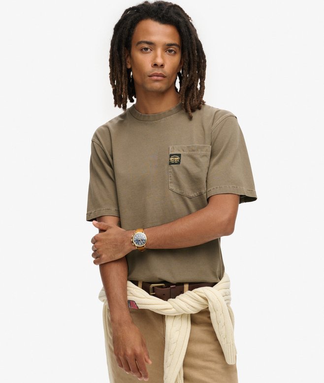 superdry Camiseta con pespuntes y bolsillo en contraste
