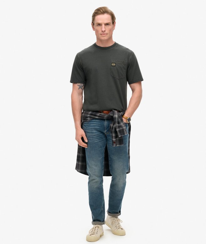 Superdry Camiseta Con Pespuntes Y Bolsillo En Contraste