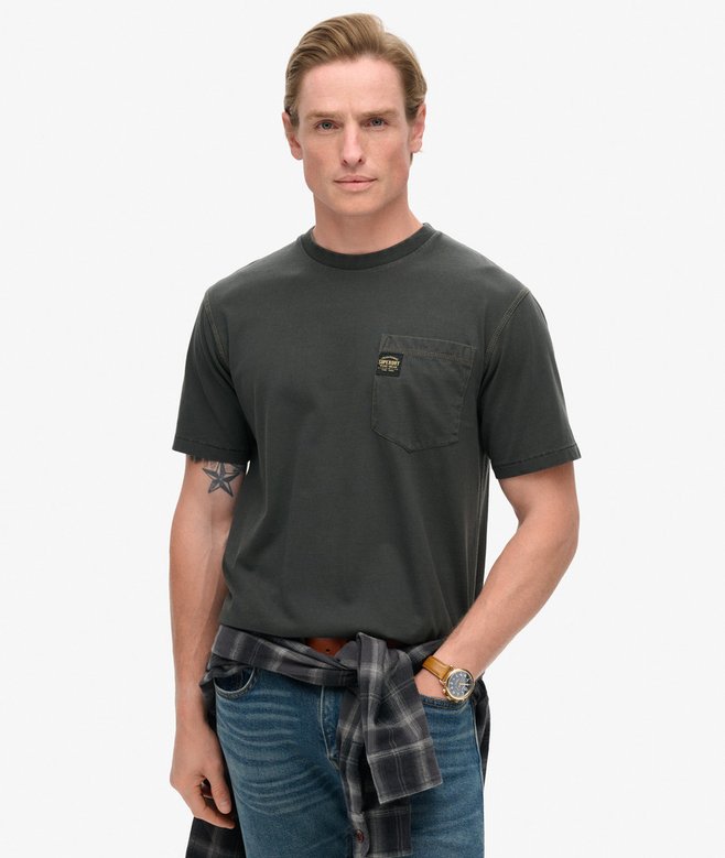 superdry Camiseta con pespuntes y bolsillo en contraste