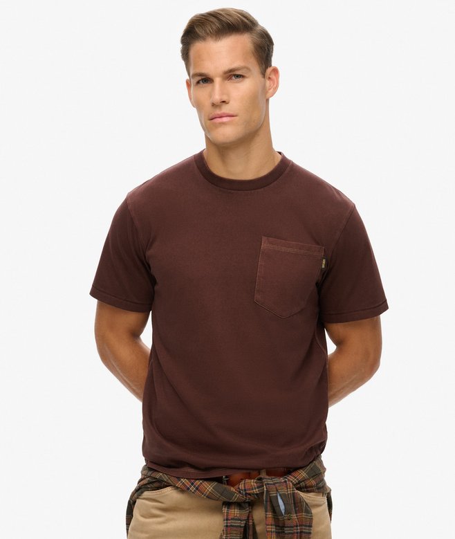 superdry Camiseta con pespuntes y bolsillo en contraste