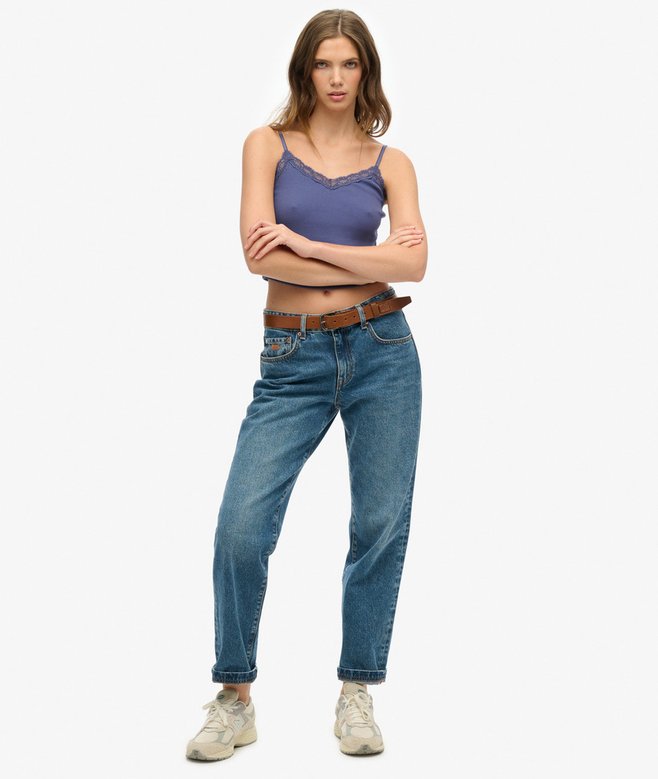 Superdry Camiseta Corta Con Ribete De Encaje Athletic Essentials