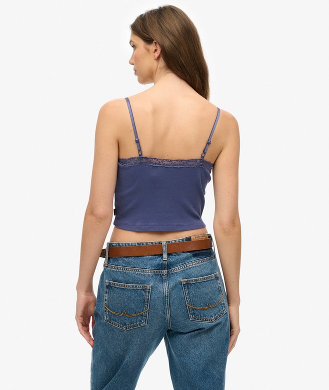 Superdry Camiseta Corta Con Ribete De Encaje Athletic Essentials