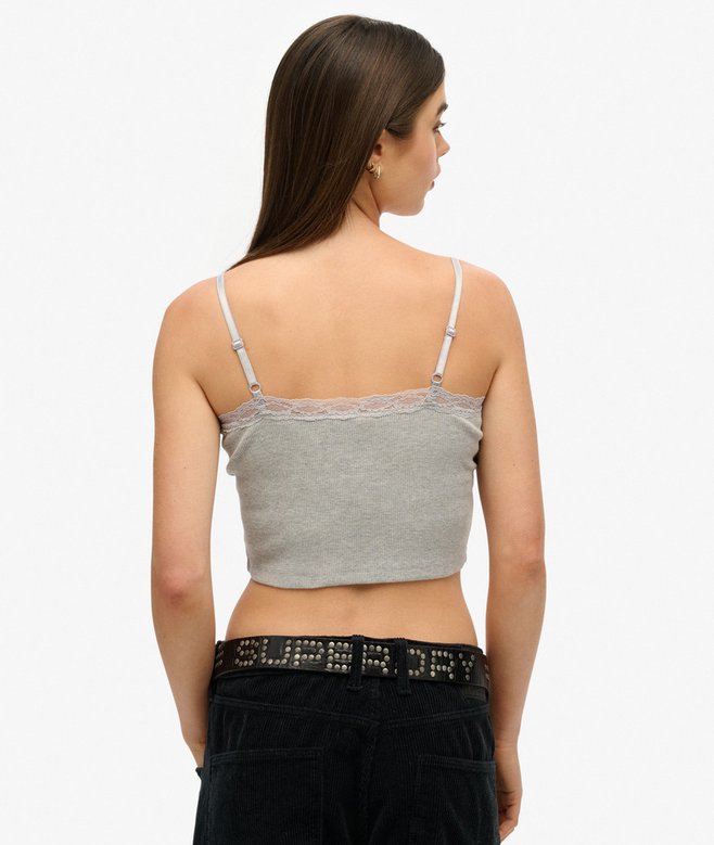 Superdry Camiseta Corta Con Ribete De Encaje Athletic Essentials