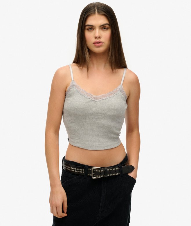 superdry Camiseta corta con ribete de encaje Athletic Essentials