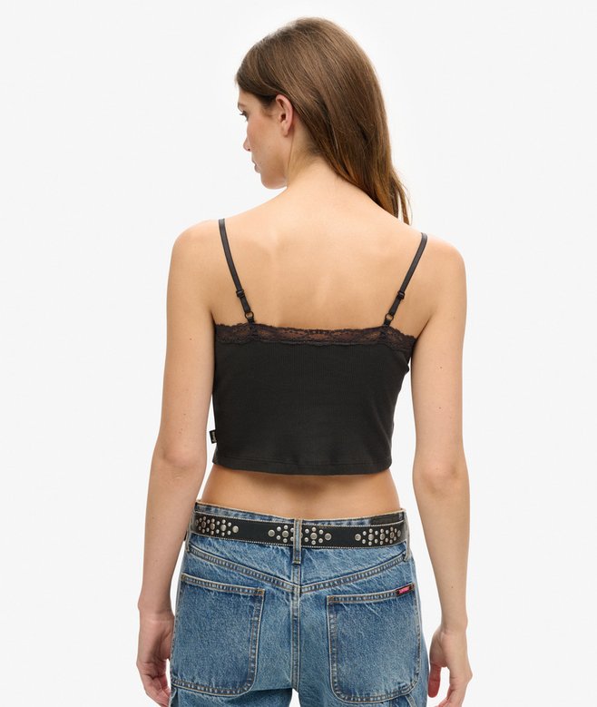 Superdry Camiseta Corta Con Ribete De Encaje Athletic Essentials