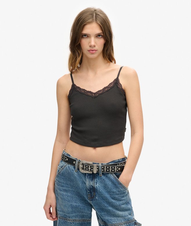 superdry Camiseta corta con ribete de encaje Athletic Essentials