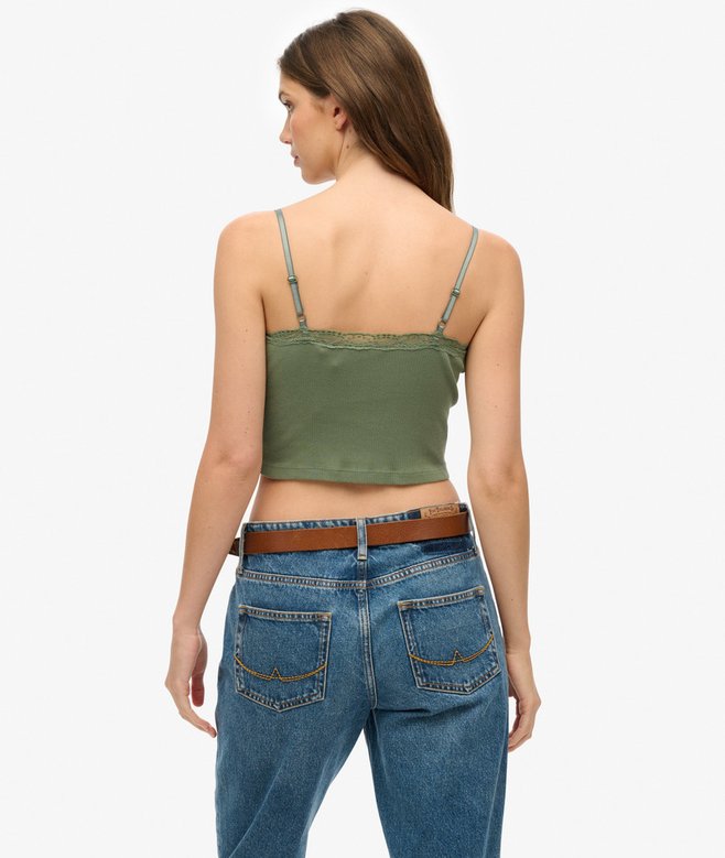 Superdry Camiseta Corta Con Ribete De Encaje Athletic Essentials