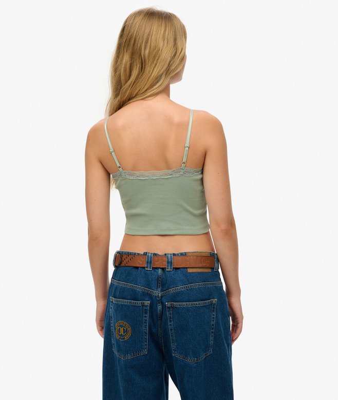 Superdry Camiseta Corta Con Ribete De Encaje Athletic Essentials