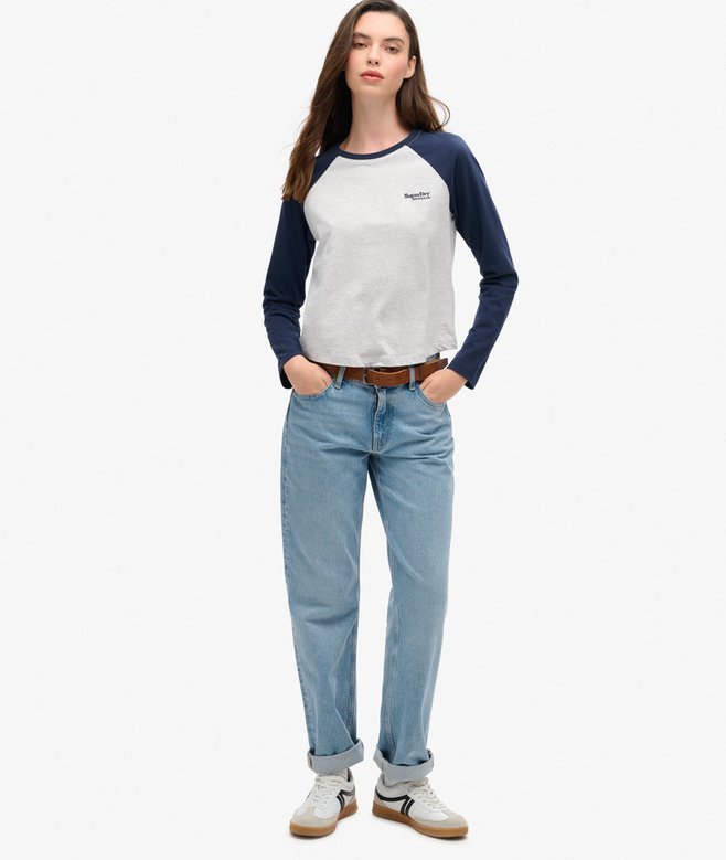 Superdry Camiseta De Béisbol De Manga Larga Con Logotipo Essential