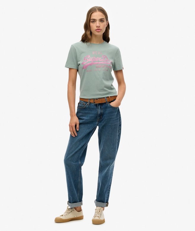 Superdry Camiseta De Corte Ajustado Con Logo Vintage Con Strass