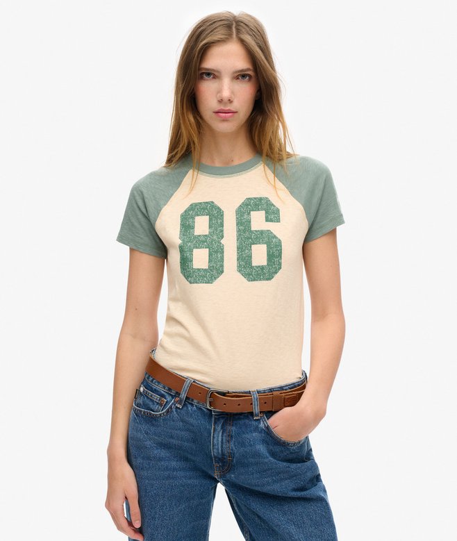 superdry Camiseta de corte ajustado con mangas raglán Athletic Essentials