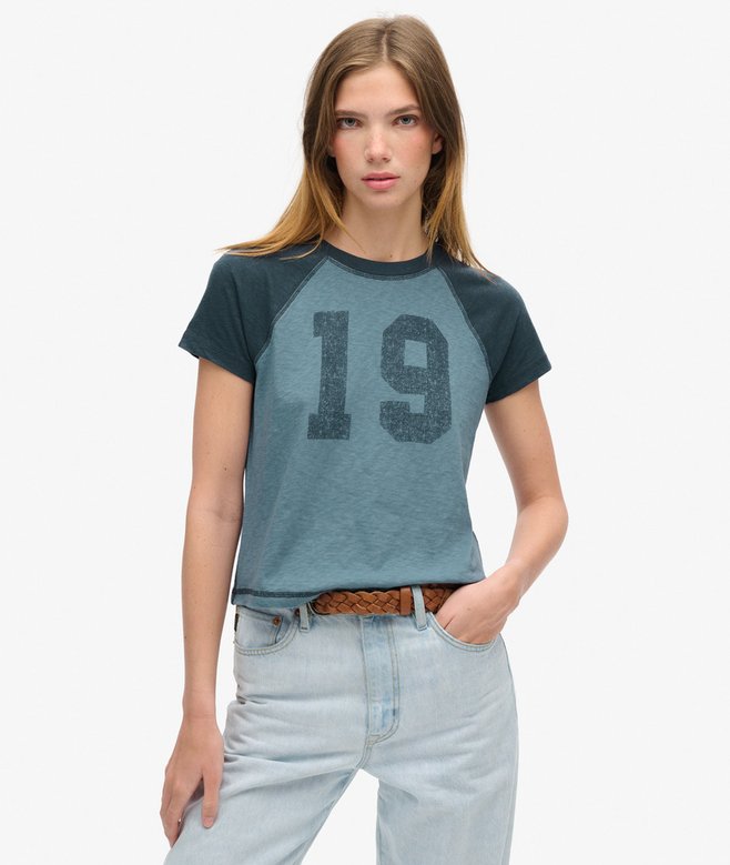 superdry Camiseta de corte ajustado con mangas raglán Athletic Essentials