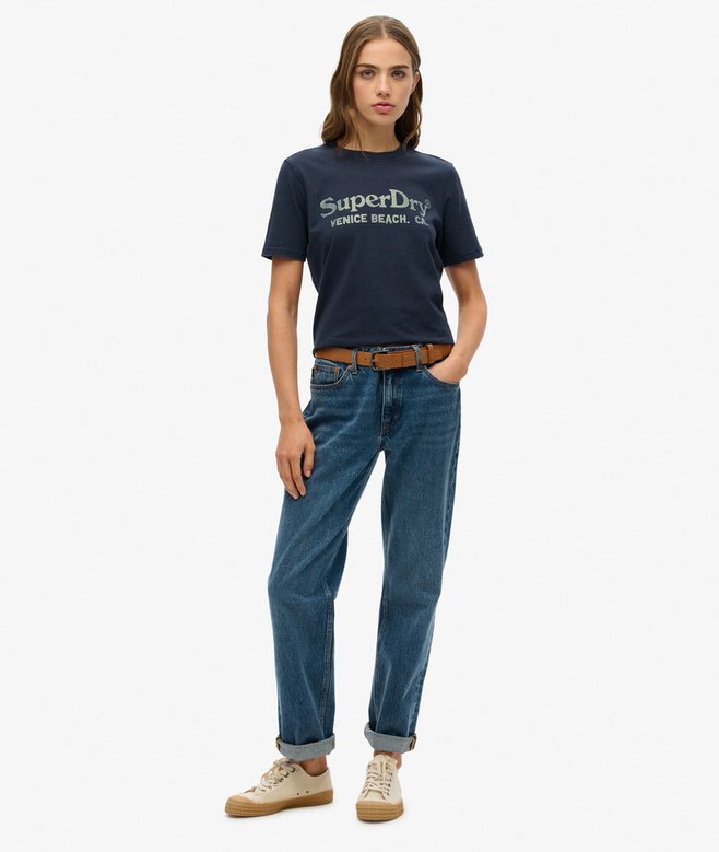 Superdry Camiseta De Corte Relajado Con Acabado Metalizado Venue