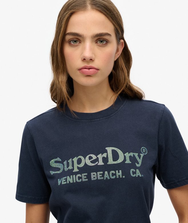 Superdry Camiseta De Corte Relajado Con Acabado Metalizado Venue