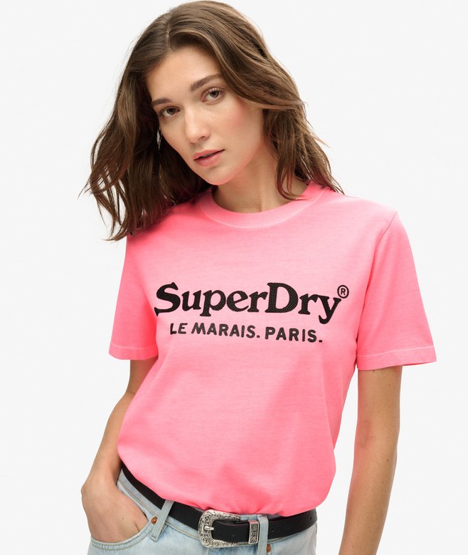 Superdry Camiseta De Corte Relajado Con Acabado Metalizado Venue