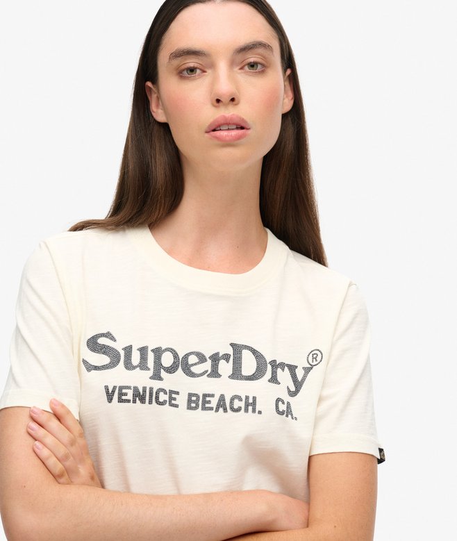 Superdry Camiseta De Corte Relajado Con Acabado Metalizado Venue