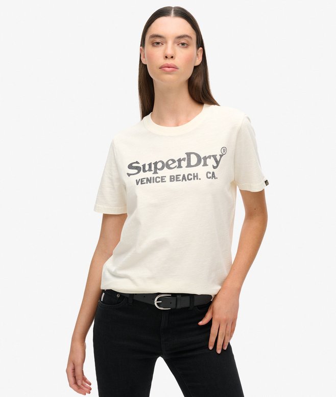 superdry Camiseta de corte relajado con acabado metalizado Venue