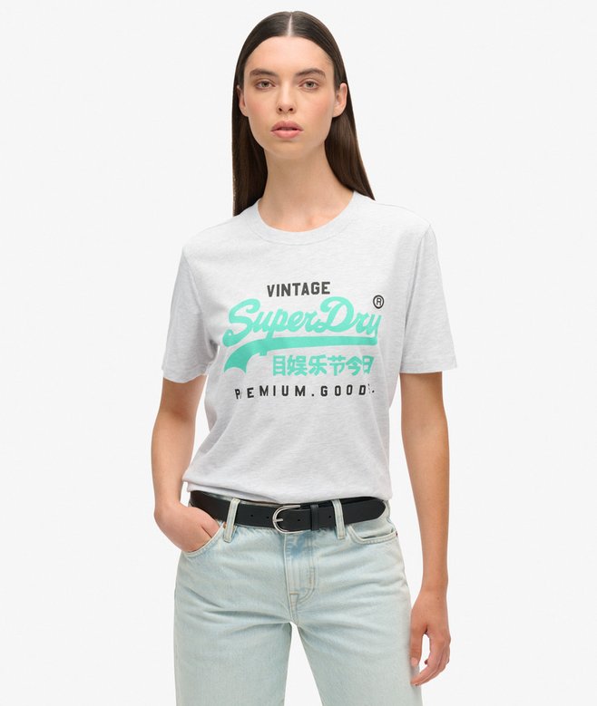superdry Camiseta de corte relajado con estampado abombado y logotipo VL