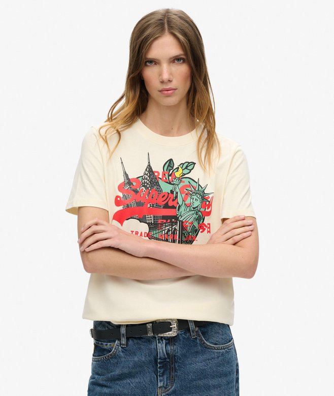 superdry Camiseta de corte relajado con Logo Vintage New York