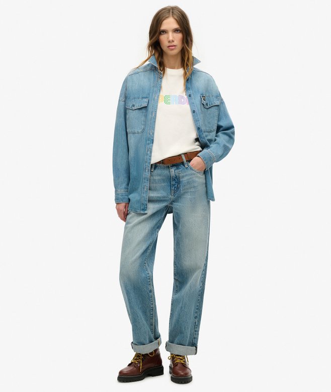 Superdry Camiseta De Corte Relajado Con Logotipo Arcoíris