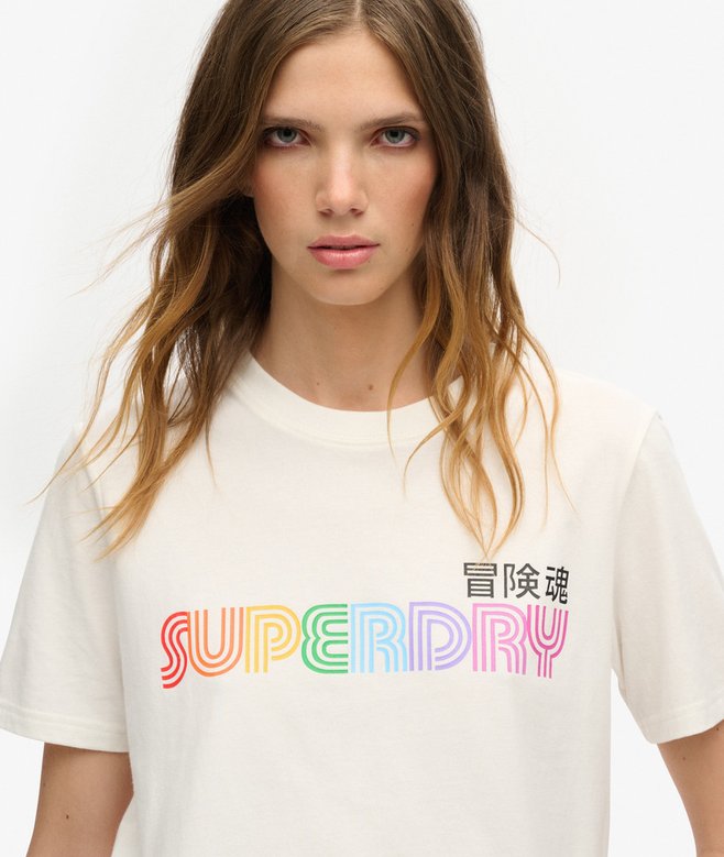 Superdry Camiseta De Corte Relajado Con Logotipo Arcoíris