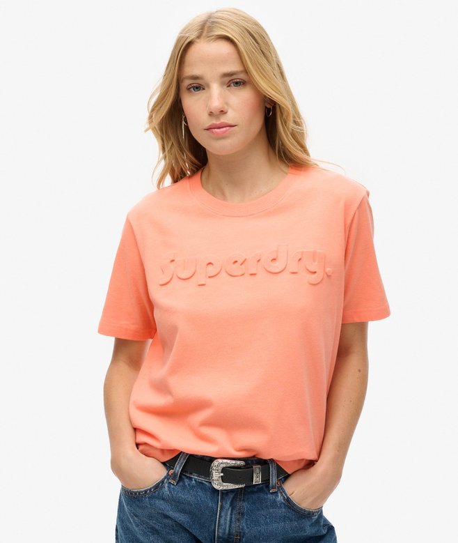 superdry Camiseta de corte relajado con logotipo en relieve