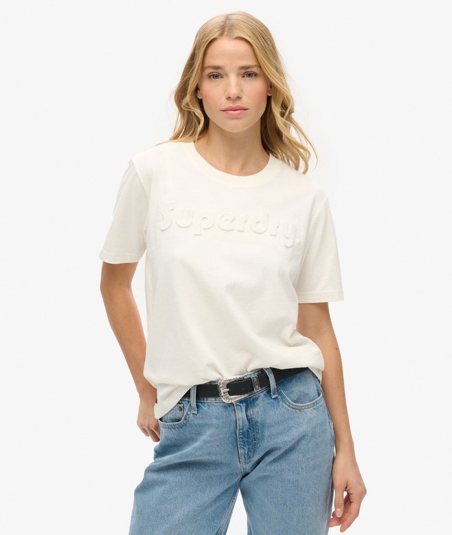 superdry Camiseta de corte relajado con logotipo en relieve