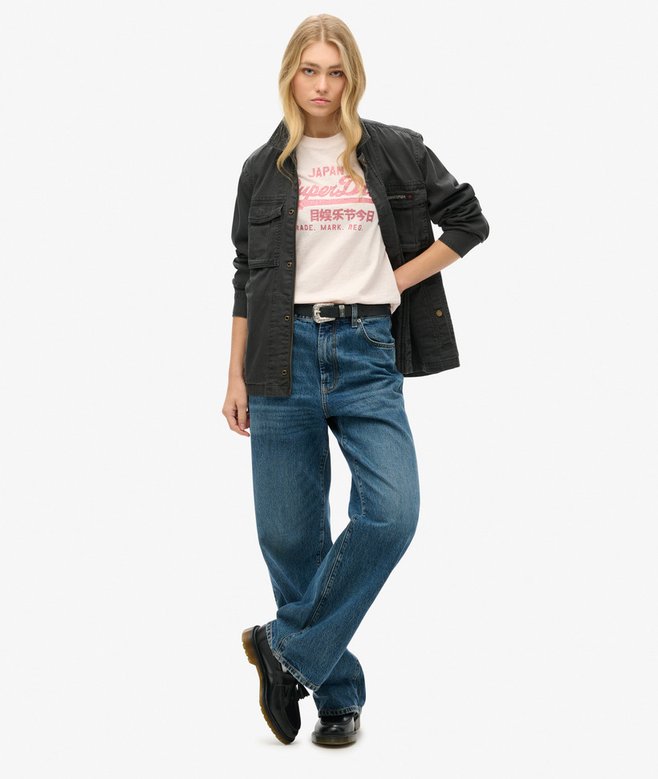 Superdry Camiseta De Corte Relajado Con Logotipo Metalizado