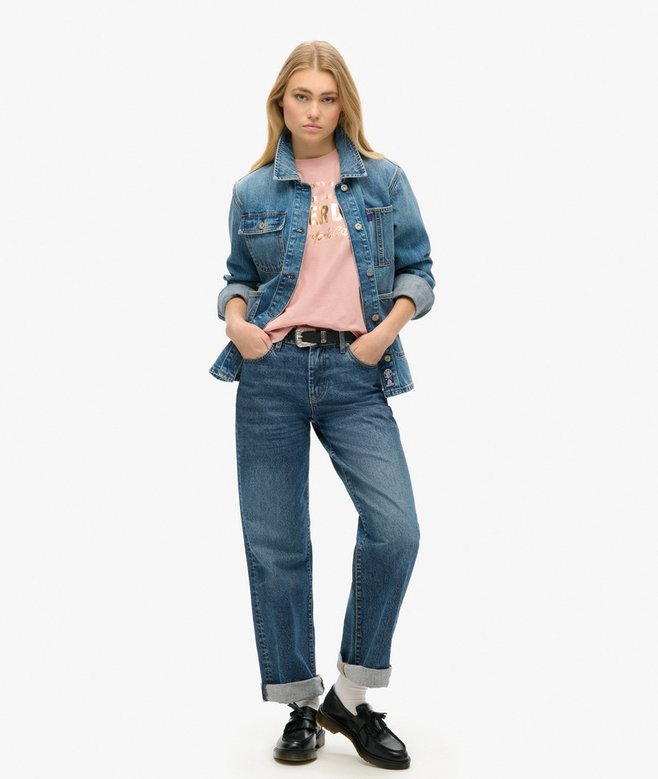 Superdry Camiseta De Corte Relajado Con Logotipo Metalizado Luxe