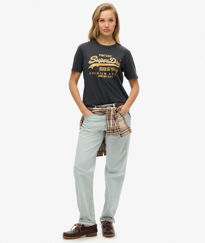 Superdry Camiseta De Corte Relajado Con Logotipo Metalizado Vintage
