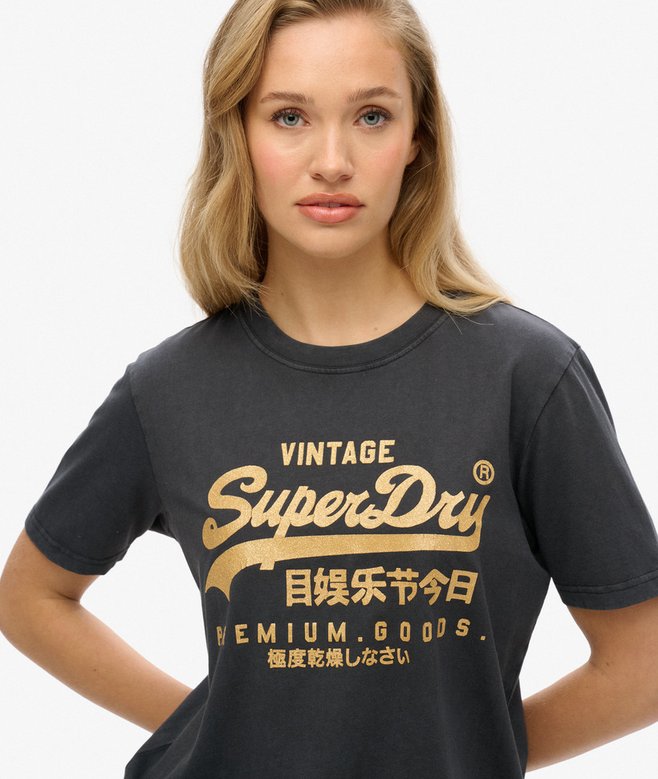 Superdry Camiseta De Corte Relajado Con Logotipo Metalizado Vintage