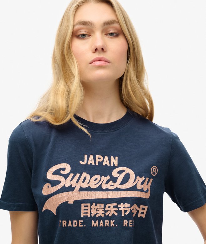 Superdry Camiseta De Corte Relajado Con Logotipo Metalizado